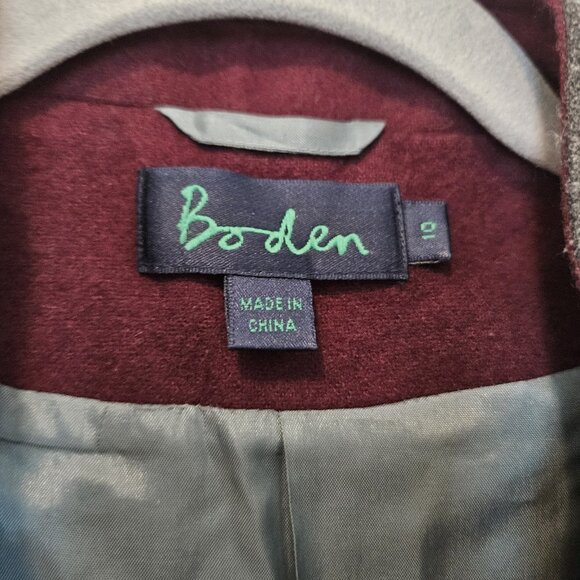 Boden Charcoal Gray Wool Peacoat Jacket Womens 10 - Picture 2 of 3